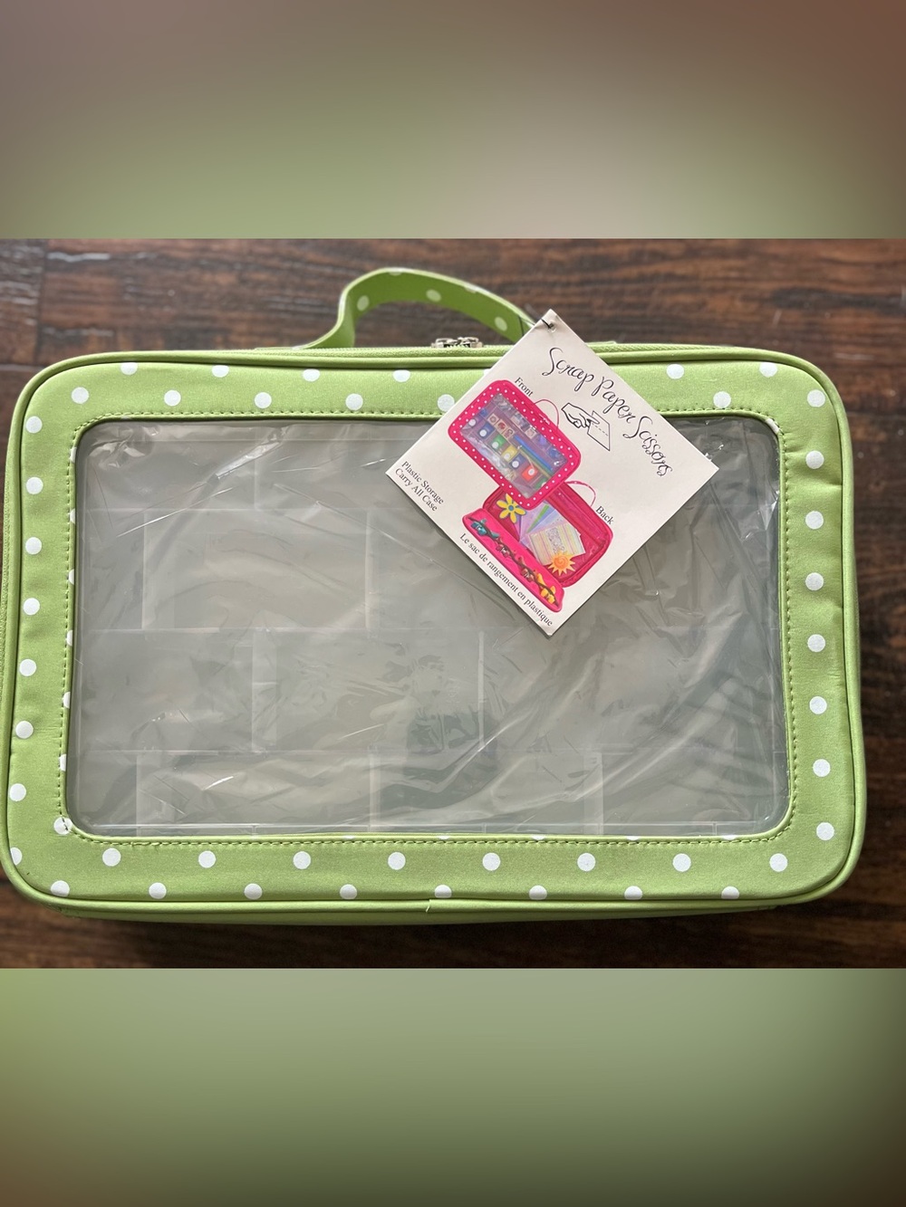 Green Polka Dot Clear Craft Storage Case